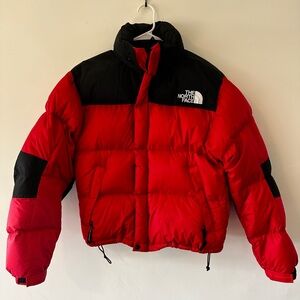 The North Face Red and Black Puffer Jacket